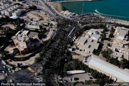 تصاویر هوایی راهپیمایی ۲۲بهمن در شهر بوشهر