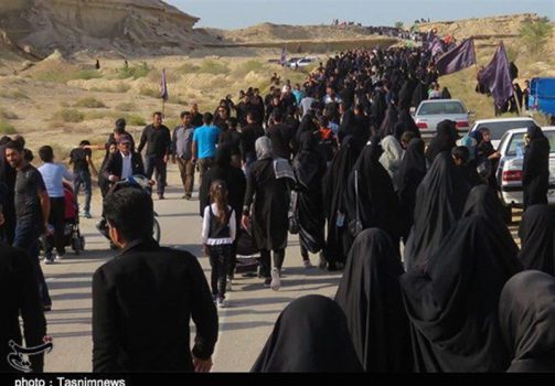 پیادهروی جاماندگان اربعین در مناطق مختلف استان بوشهر برگزار شد
