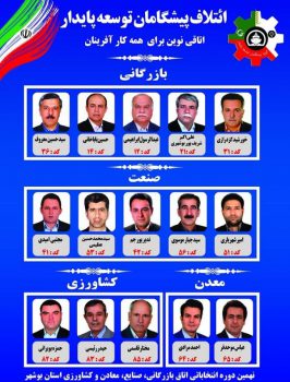 همه کرسیهای اتاق بوشهر به “ائتلاف پیشگامان توسعه” رسید
