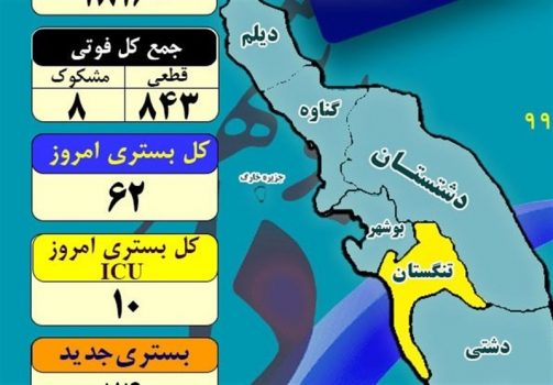 آخرین وضعیت شرایط کرونایی استان بوشهر| اجرای طرح شهید سلیمانی ابتلا به کرونا کاهش داد+جدول