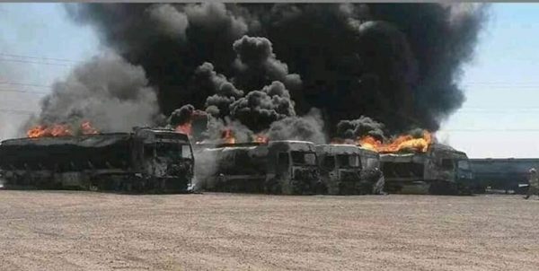 سوختن ۵ میلیون دلار کالا در حادثه گمرک اسلام قلعه/ ۵۰۰ دستگاه کامیون کاملا سوخت