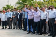 تجمع کارکنان شرکت پتروشیمی مروارید در محکومیت جنایات رژیم صهیونیستی در غزه