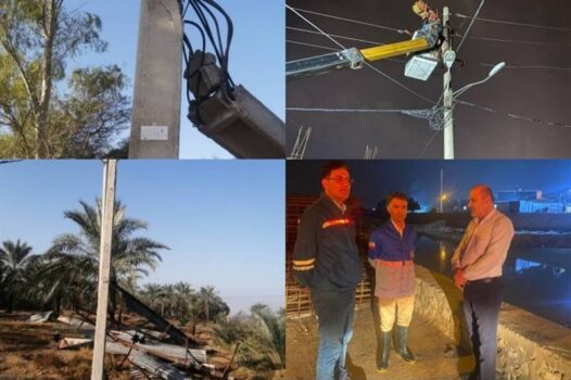 بارندگی اخیر ۱۵۰ میلیارد ریال به شبکه برق بوشهر خسارت زد